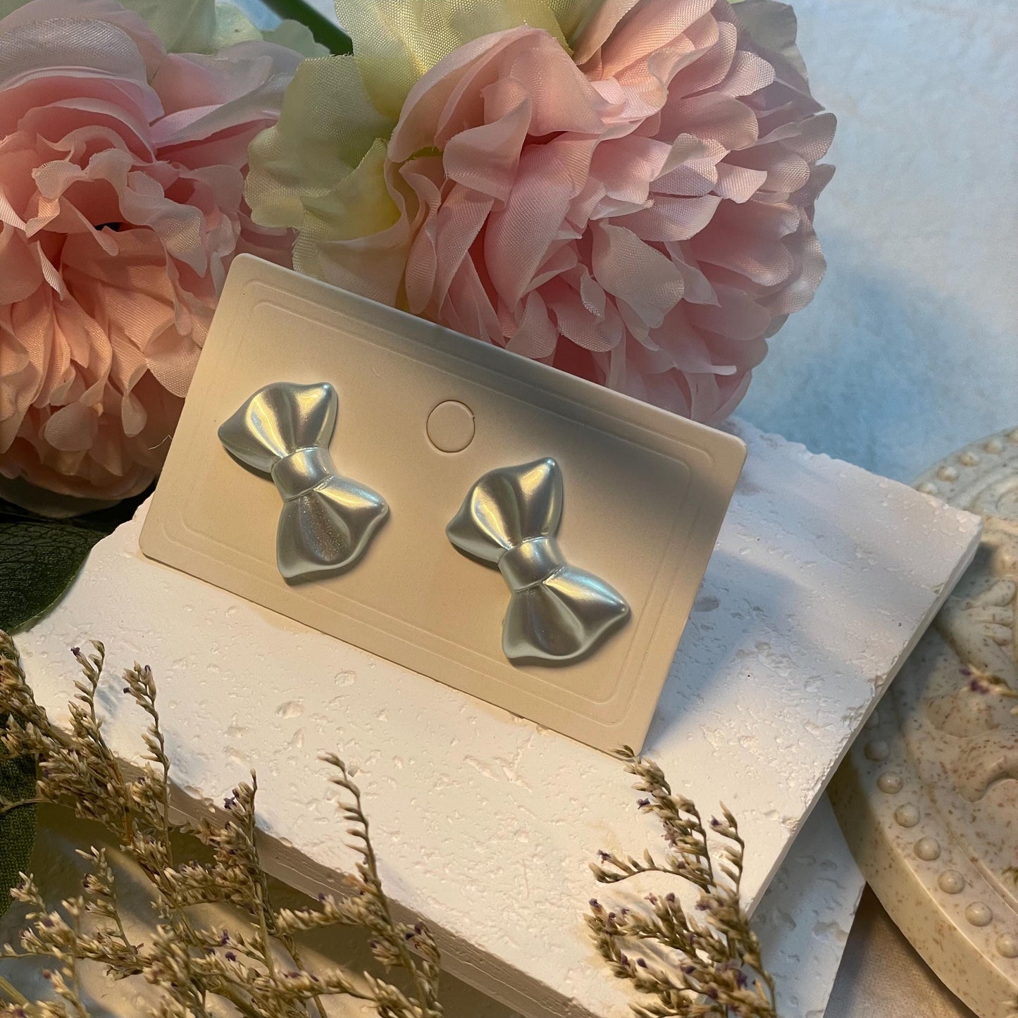 Light Blue Ribbon Bow Earrings Butterfly Bow Stud Earrings Coquette Earrings Bowknot Earrings Christmas Gift Mother's Day Gift Daughter Gift
