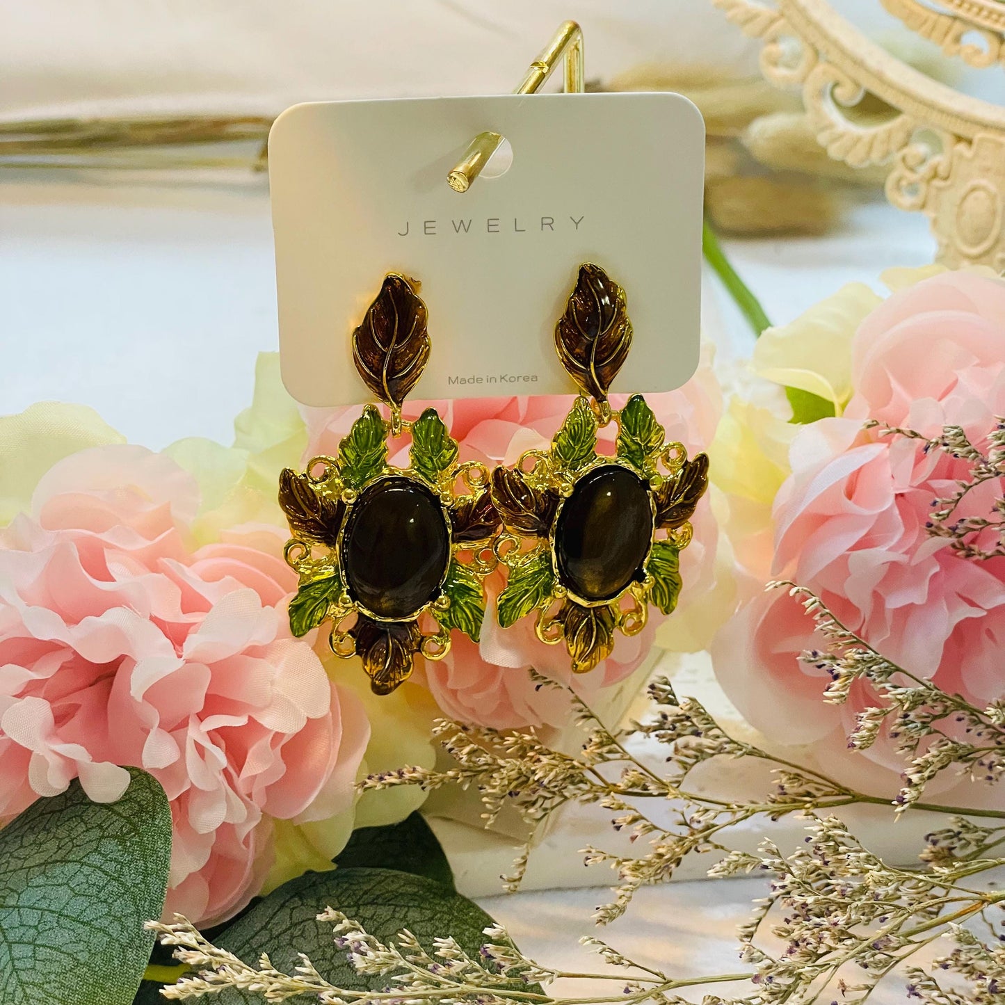 Floral Earrings Collections | Vintage Inspired flower earrings for Women | 925 sliver or 18k gold plated earring post | Jewelry Gift for Her
