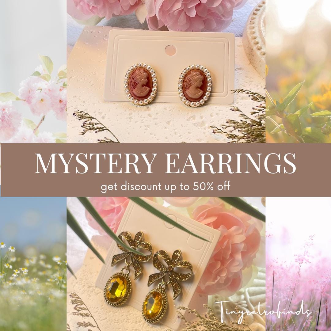 Vintage Inspired Jewelry Mystery Bundle | High-Quality Premium Earrings Gift Set | Custom mystery jewelry jar, jewelry lot, bulk jewelry box